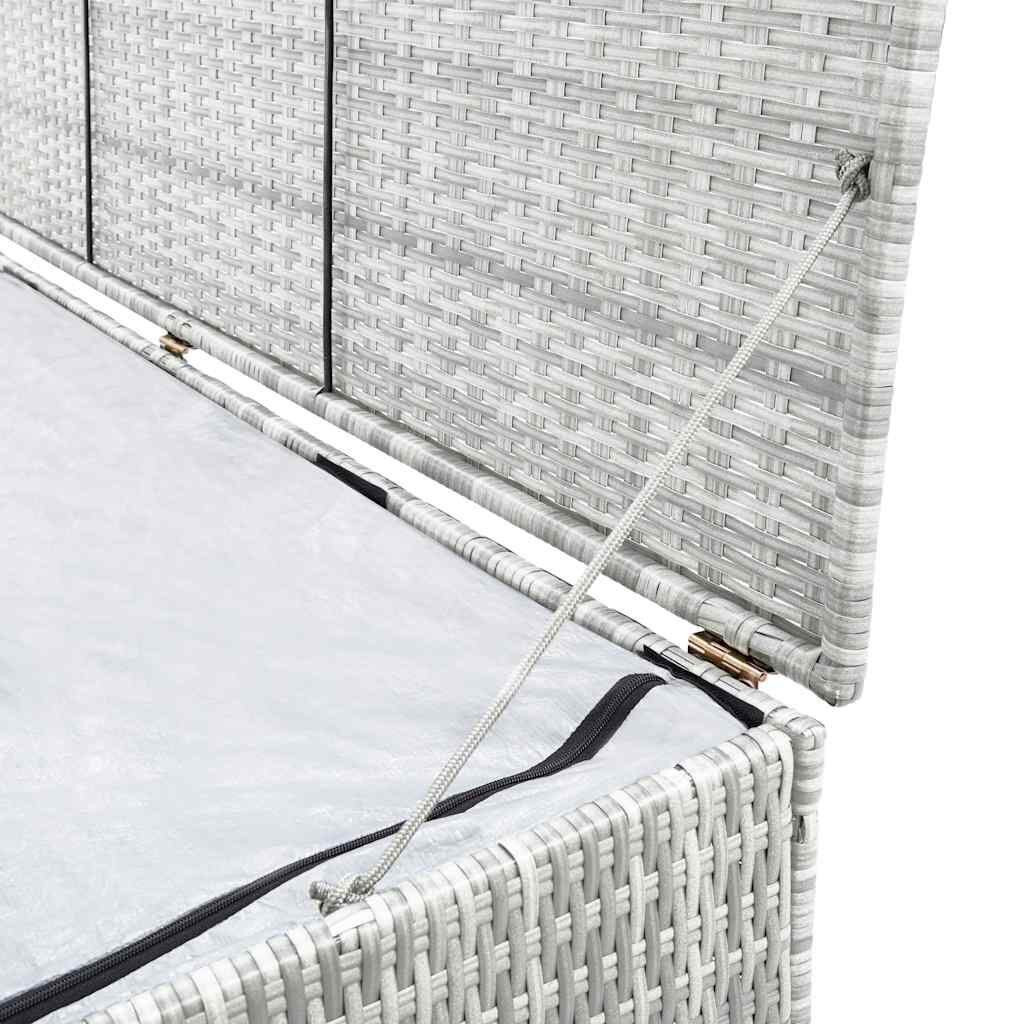 vidaXL Garden Storage Box Light Grey 150x100x100 cm Poly Rattan
