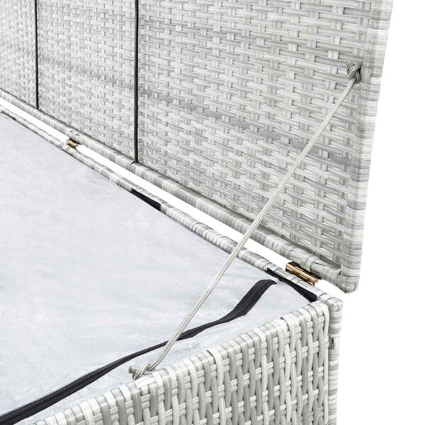 vidaXL Garden Storage Box Light Grey 150x100x100 cm Poly Rattan