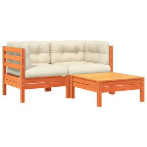 vidaXL Garden Sofa with Cushions and Footstool 2-Seater