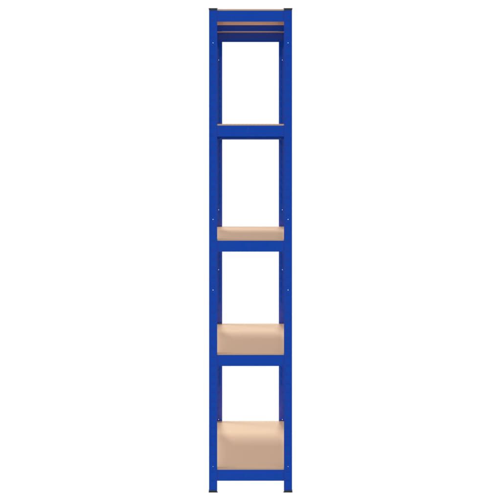 vidaXL 5-Layer Shelves 3 pcs Blue Steel&Engineered Wood