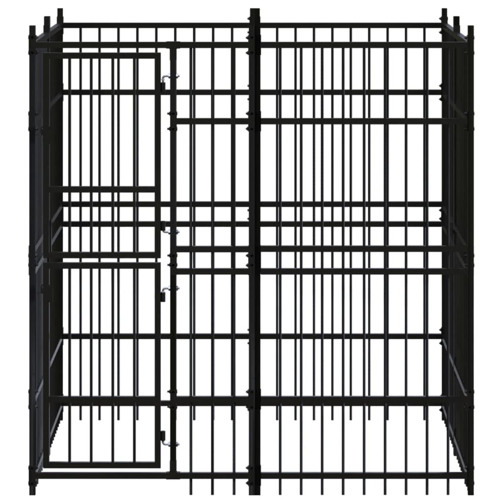 vidaXL Outdoor Dog Kennel Steel 3.69 m²