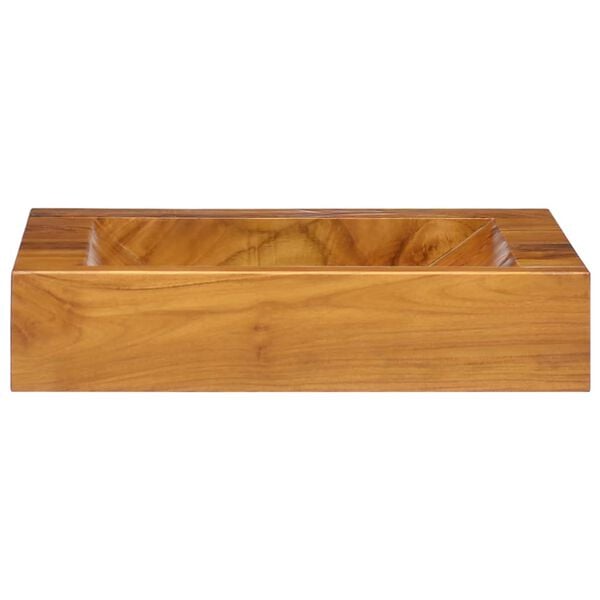 vidaXL Basin Solid Teak Wood 50x35x10 cm