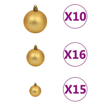 vidaXL Artificial Pre-lit Christmas Tree with Ball Set Pink 210 cm PVC