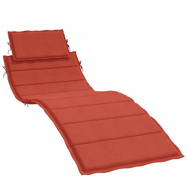 vidaXL Sun Lounger Cushion Melange Red 186x58x4 cm Fabric
