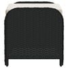 vidaXL Garden Stool with Cushion Black 58x46x46 cm Poly Rattan