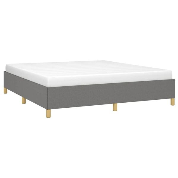 vidaXL Bed Frame without Mattress Dark Grey 193x203 cm King Fabric