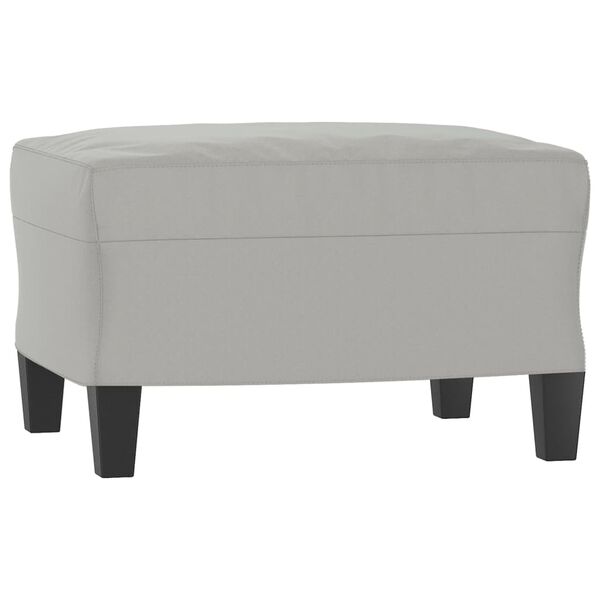 vidaXL Sofa Chair with Footstool Light Grey 60 cm Microfibre Fabric
