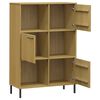 vidaXL Bookcase with Metal Legs Brown 90x35x128.5 cm Solid Wood OSLO