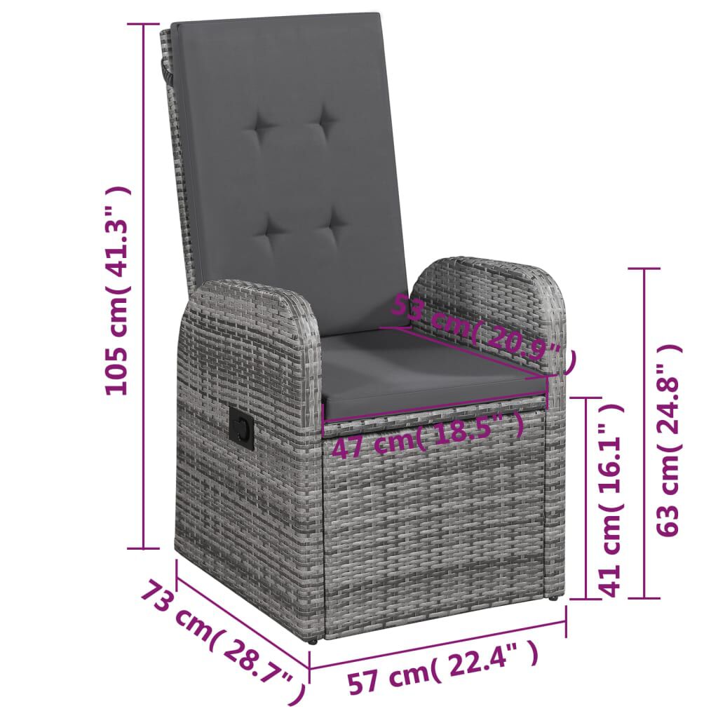 vidaXL 5 Piece Garden Dining Set Grey