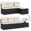 vidaXL 8 Piece Garden Sofa Set with Cushions Black Poly Rattan