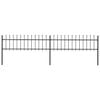vidaXL Garden Fence with Spear Top Steel 359x60 cm Black