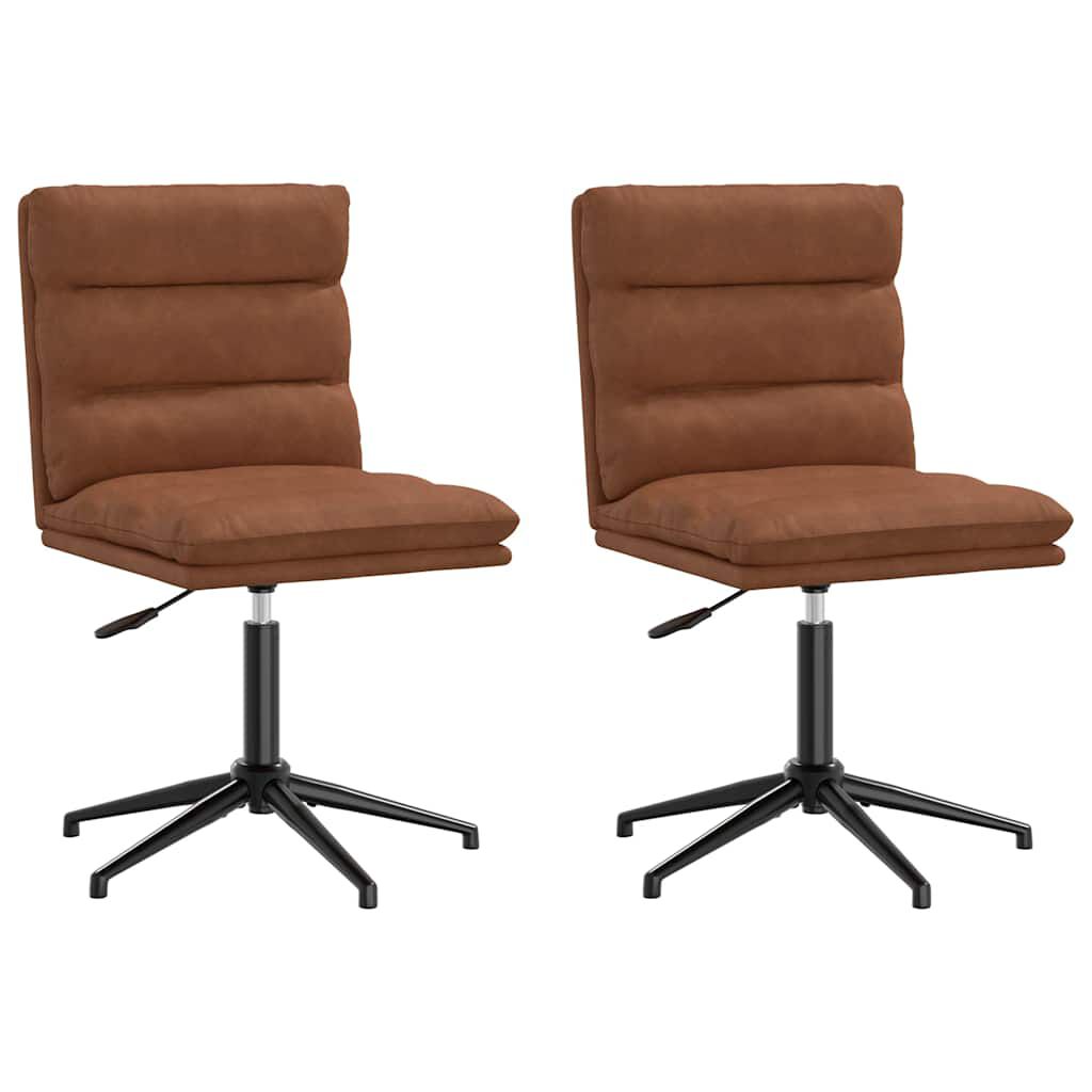 vidaXL Dining Chairs 2 pcs Brown Faux Leather