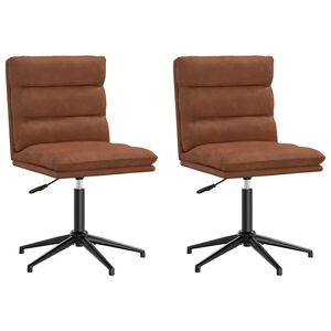 vidaXL Dining Chairs 2 pcs Brown Faux Leather