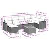 vidaXL 8 Piece Garden Sofa Set with Cushions Black Poly Rattan