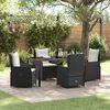 vidaXL Garden Dining Set 5 pcs Black Poly Rattan