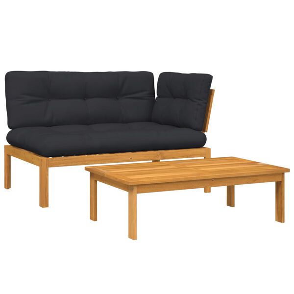 vidaXL 2 Piece Garden Pallet Sofa Set with Cushions Solid Wood Acacia