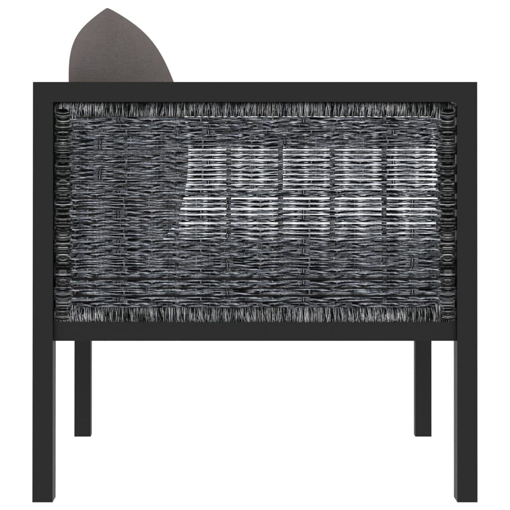 vidaXL Right Corner Sofa with Cushion Anthracite Poly Rattan