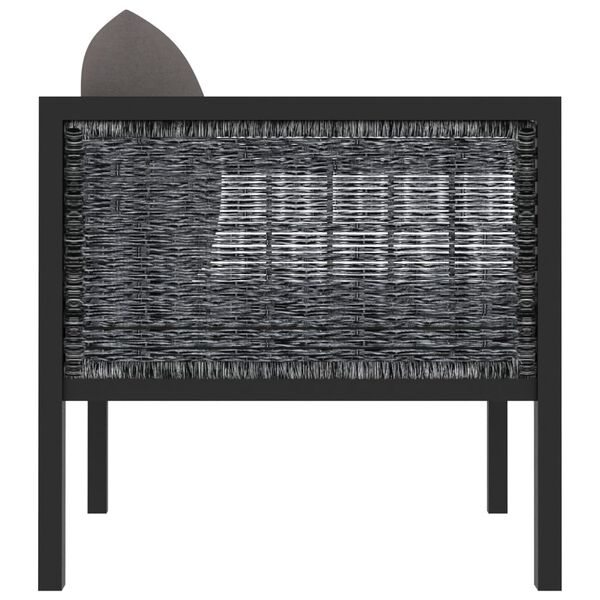 vidaXL Right Corner Sofa with Cushion Anthracite Poly Rattan