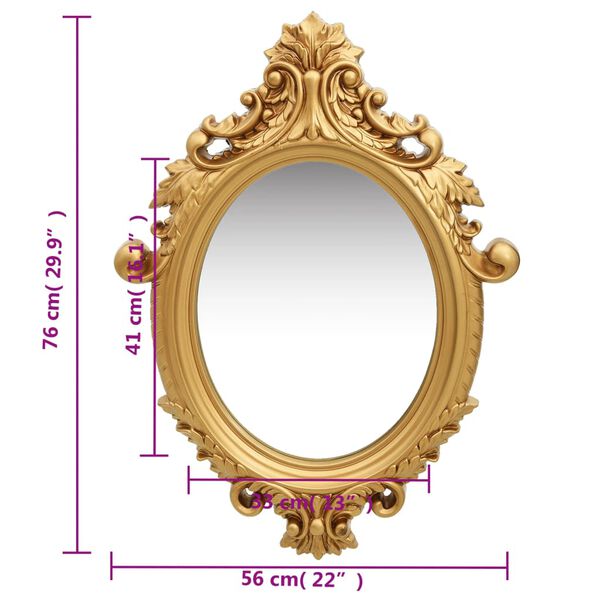 vidaXL Wall Mirror Castle Style 56x76 cm Gold