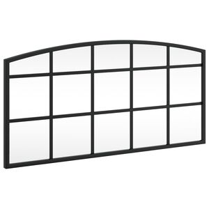 vidaXL Wall Mirror Black 60x30 cm Arch Iron