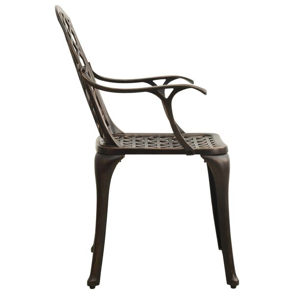 vidaXL 3 Piece Bistro Set Cast Aluminium Bronze