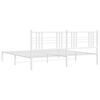 vidaXL Metal Bed Frame without Mattress with Headboard White 193x203cm
