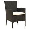 vidaXL Garden Chairs with Cushions 2 pcs Poly Rattan Black