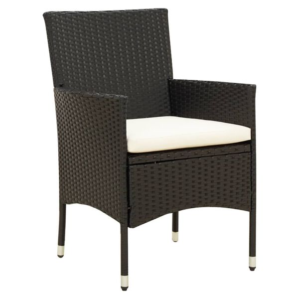 vidaXL Garden Chairs with Cushions 2 pcs Poly Rattan Black