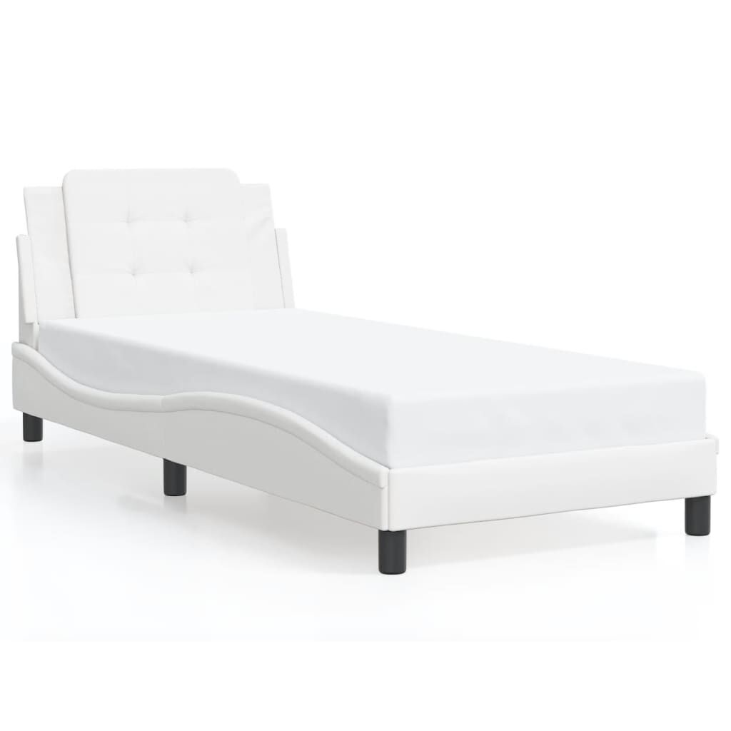 vidaXL Bed Frame without Mattress White 100x203 cm Faux Leather