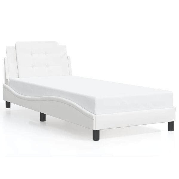 vidaXL Bed Frame without Mattress "Zadar" White 100x203 cm Faux Leather