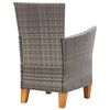 vidaXL Garden Chairs 2 pcs with Cushions Poly Rattan Grey