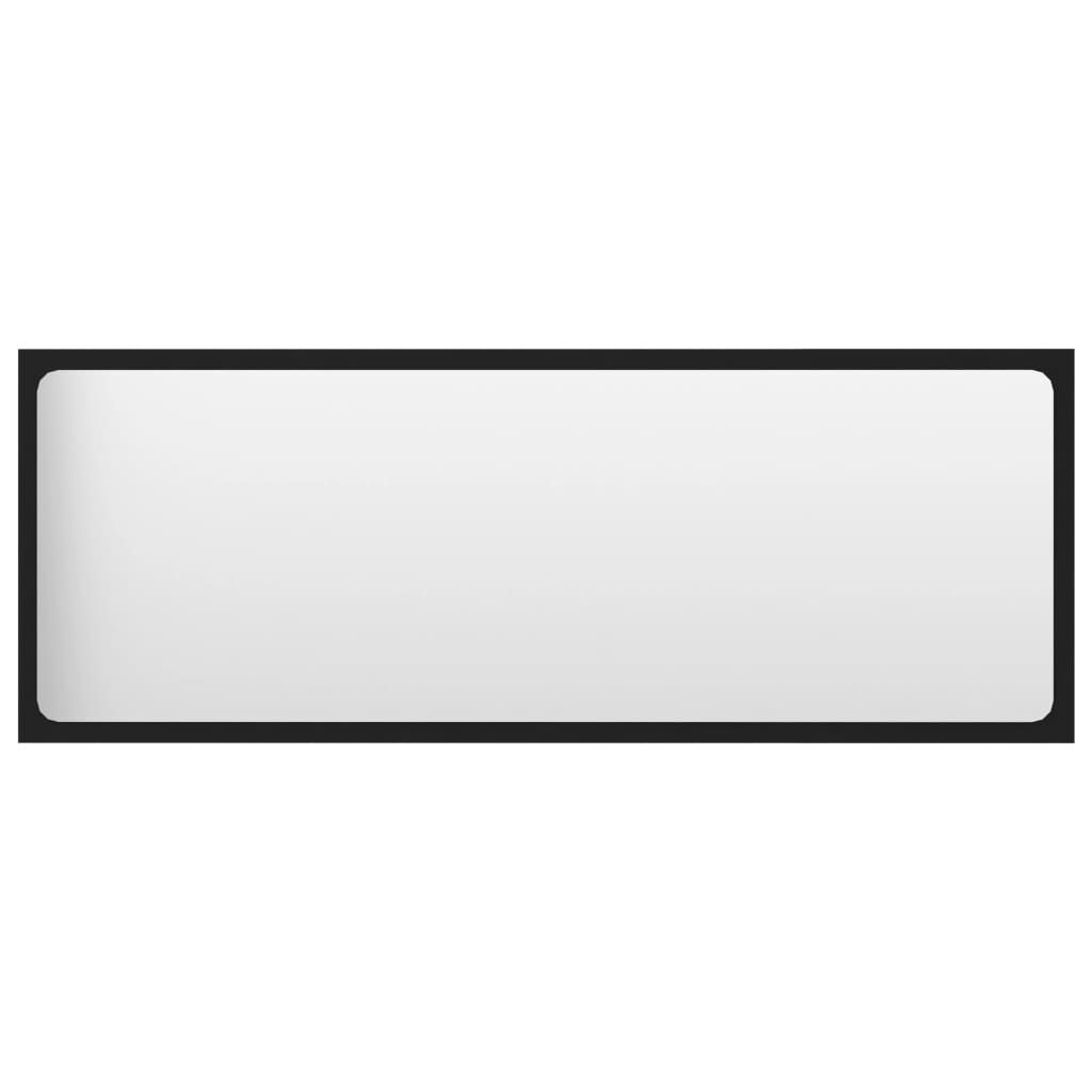 vidaXL Bathroom Mirror Black 100x1.5x37 cm Engineered Wood