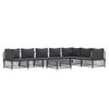 vidaXL 8 Piece Garden Lounge Set with Cushions Anthracite Steel