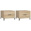 vidaXL Coffee Table with Metal Legs 2 pcs Sonoma Oak 50x50x40 cm