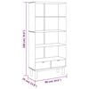 vidaXL Bookcase OTTA with 2 Drawers Brown Solid Wood Pine