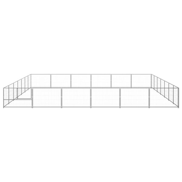 vidaXL Dog Kennel Silver 42 m² Steel
