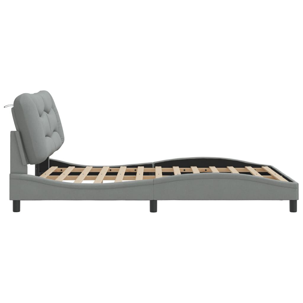 vidaXL Bed Frame without Mattress Light Grey 137x190 cm Fabric
