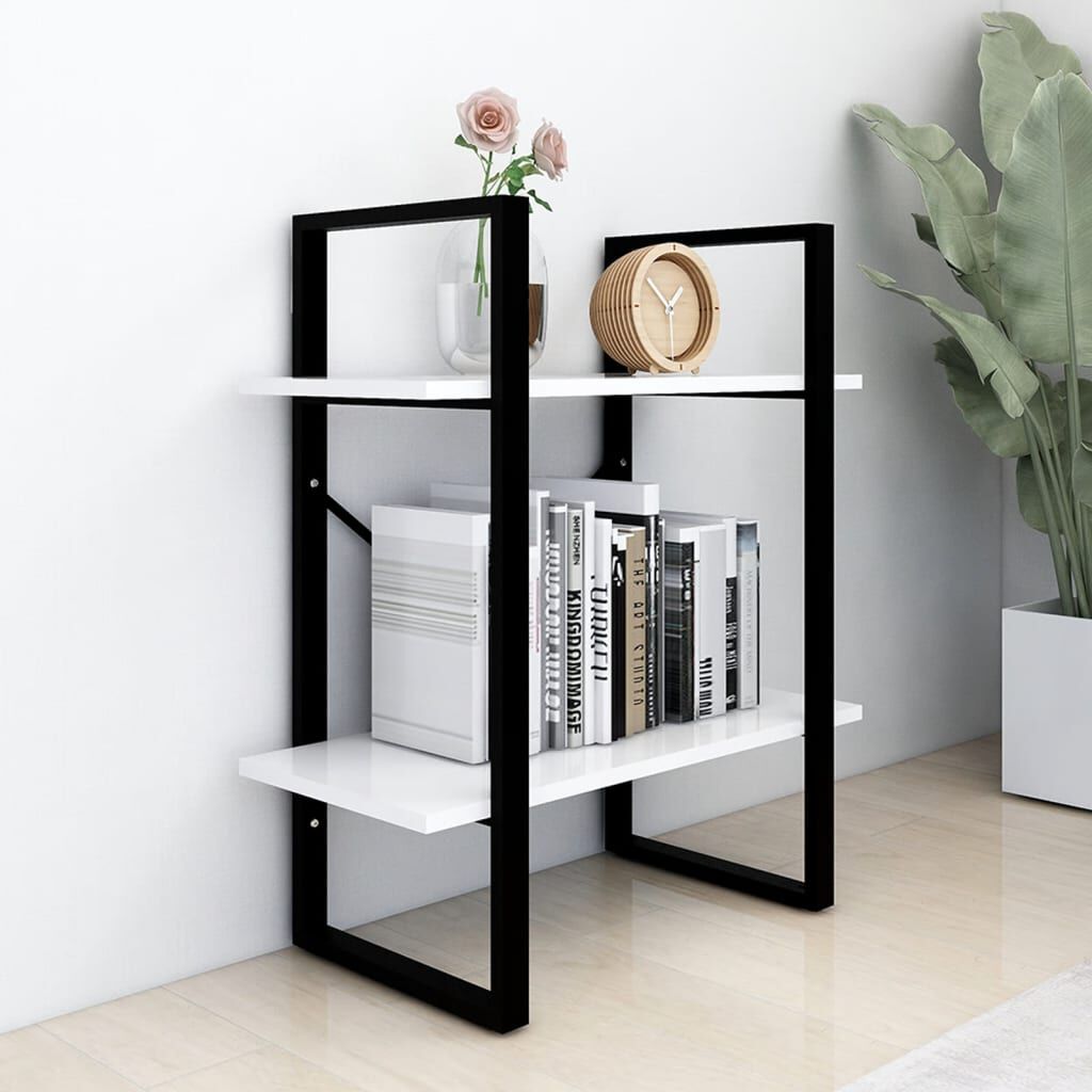 vidaXL 2-Tier Book Cabinet White 60x30x70 cm Engineered Wood