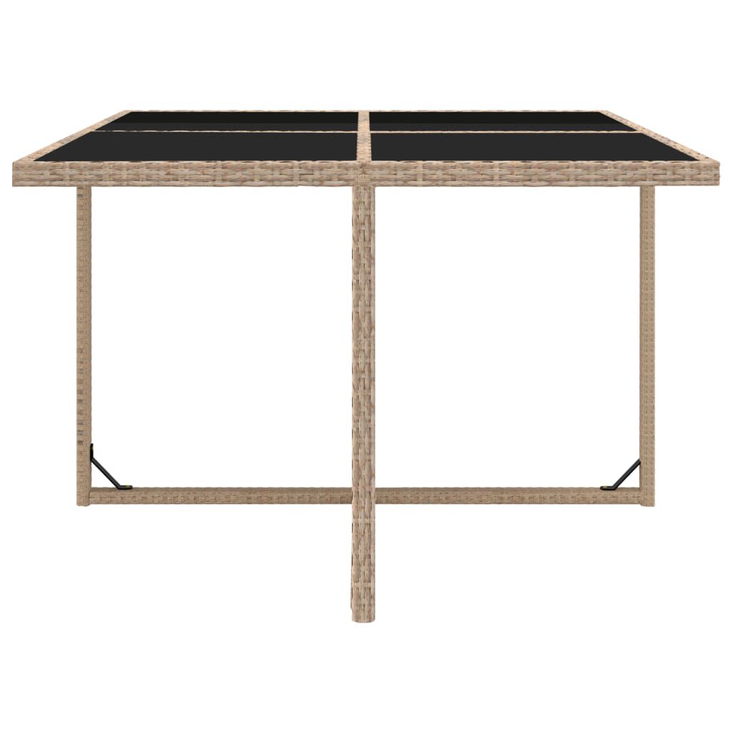 vidaXL 5 Piece Outdoor Dining Set with Cushions Poly Rattan Beige