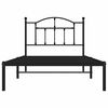 vidaXL Metal Bed Frame without Mattress with Headboard Black 100x190cm