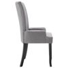 vidaXL Dining Chair with Armrests Light Grey Fabric