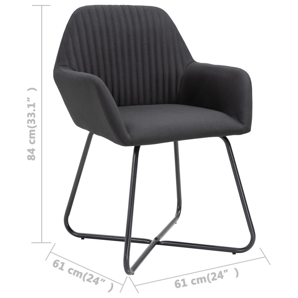 vidaXL Dining Chairs 4 pcs Black Fabric