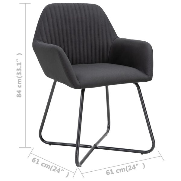 vidaXL Dining Chairs 4 pcs Black Fabric