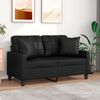 vidaXL 2-Seater Sofa with Throw Pillows Black 120 cm Faux Leather