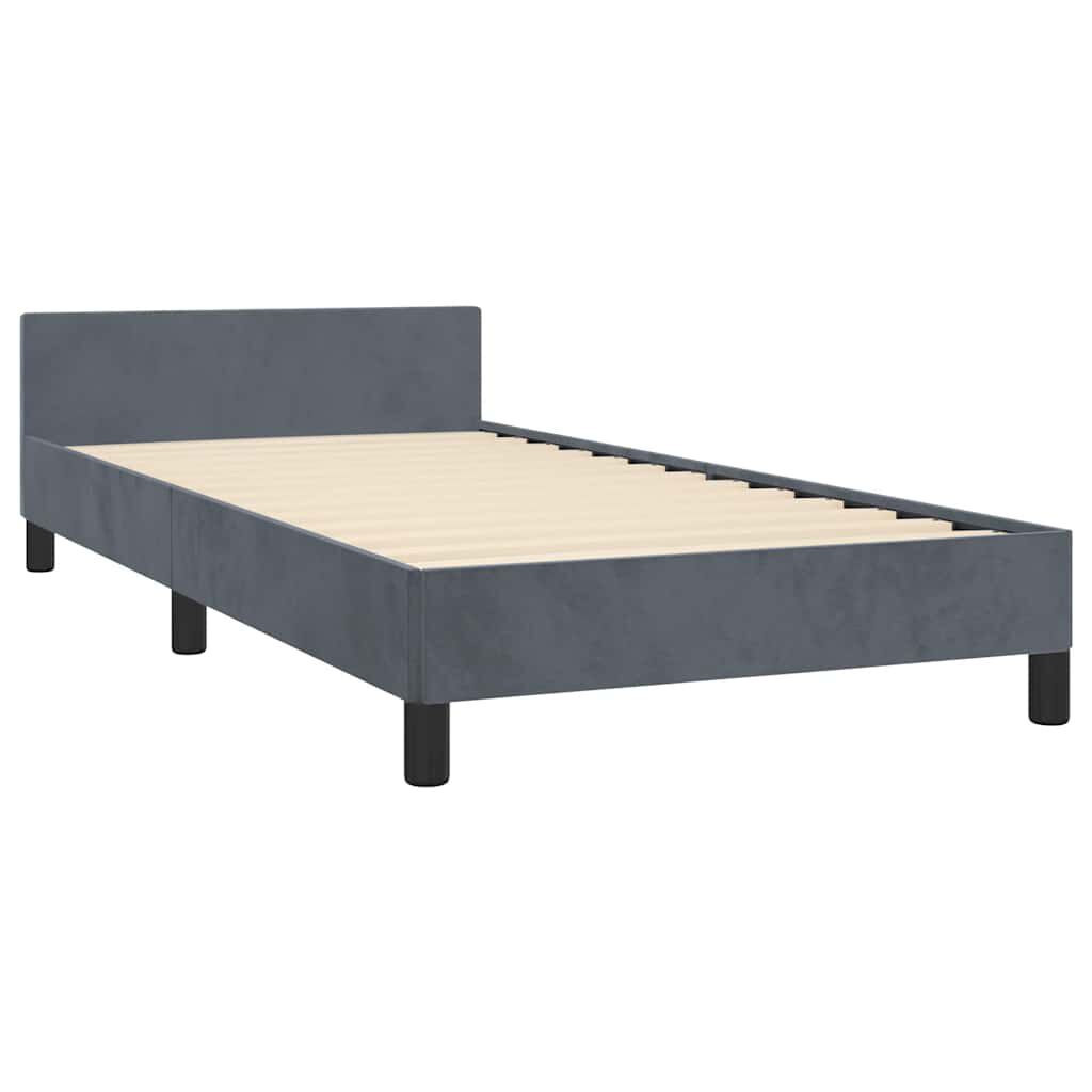 vidaXL Bed Frame without Mattress Dark Grey 100x203 cm Velvet