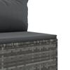 vidaXL 6 Piece Garden Lounge Set with Cushions Grey Poly Rattan
