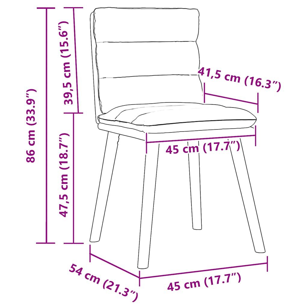 vidaXL Dining Chairs 2 pcs Black Fabric