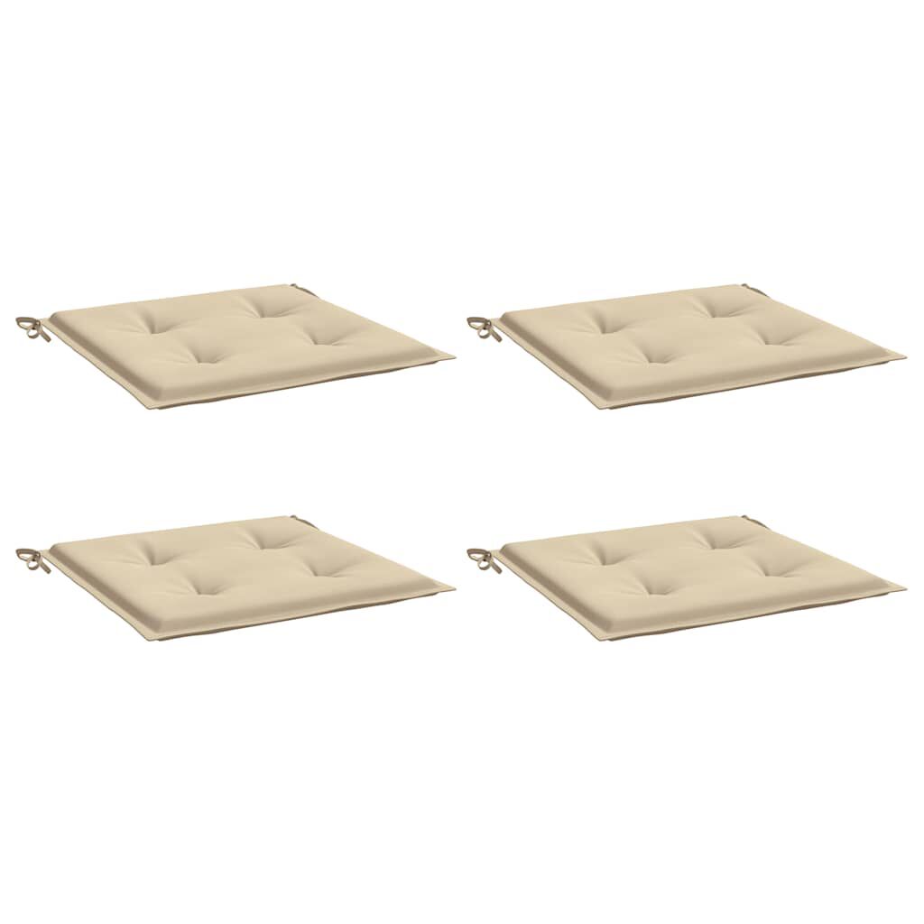 vidaXL Garden Chair Cushions 4 pcs Beige 50x50x4 cm Oxford Fabric
