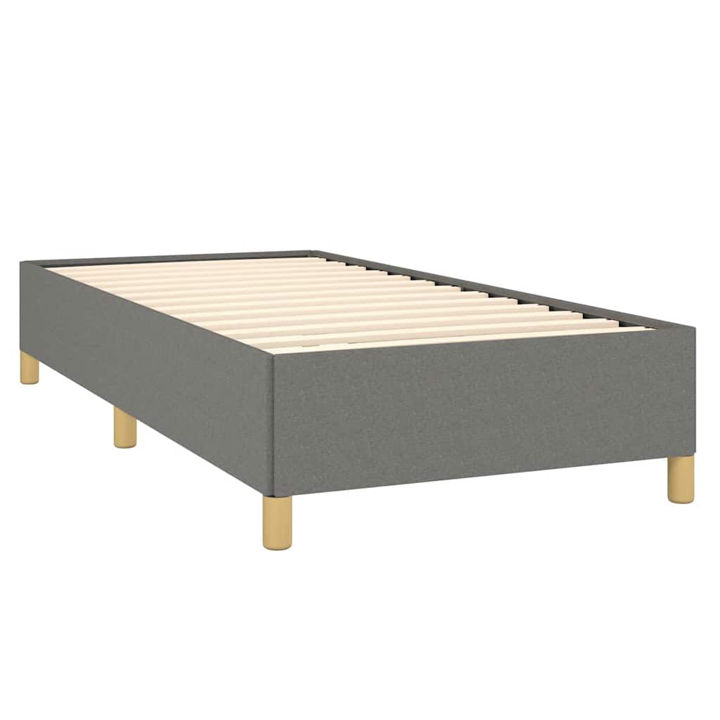 vidaXL Bed Frame without Mattress Dark Grey 100x190 cm Twin Fabric