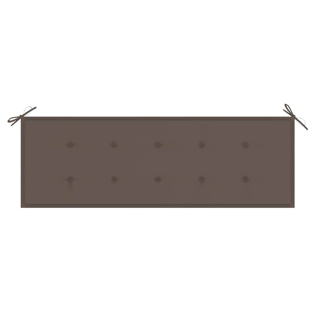 vidaXL Stacking Garden Bench with Cushion 159 cm Solid Teak Wood
